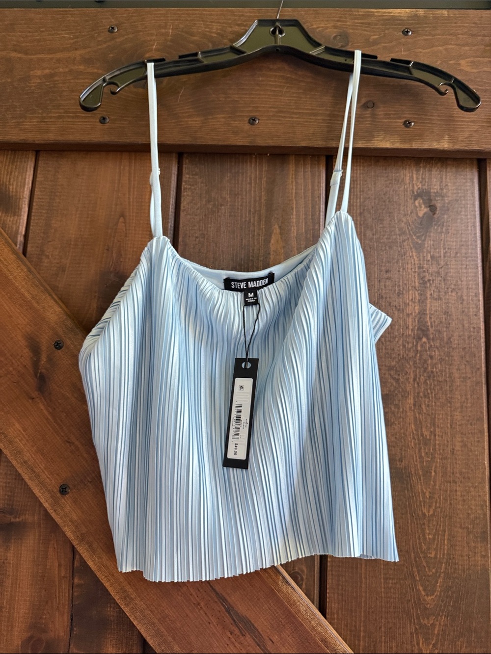 Blue pleated top